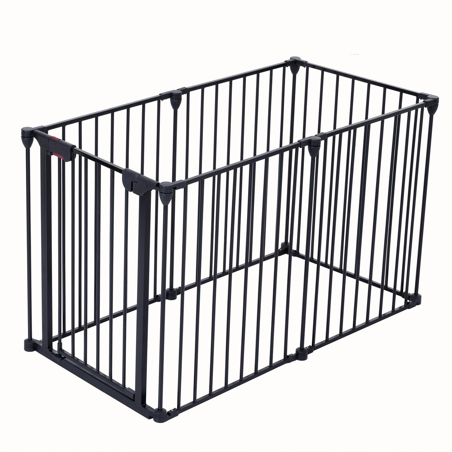 150" Adjustable Safety Gate 6 Panels Play Yard Metal Doorways Fireplace Fence Christmas Tree Fence Gate for House Stairs Gate prohibited area fence