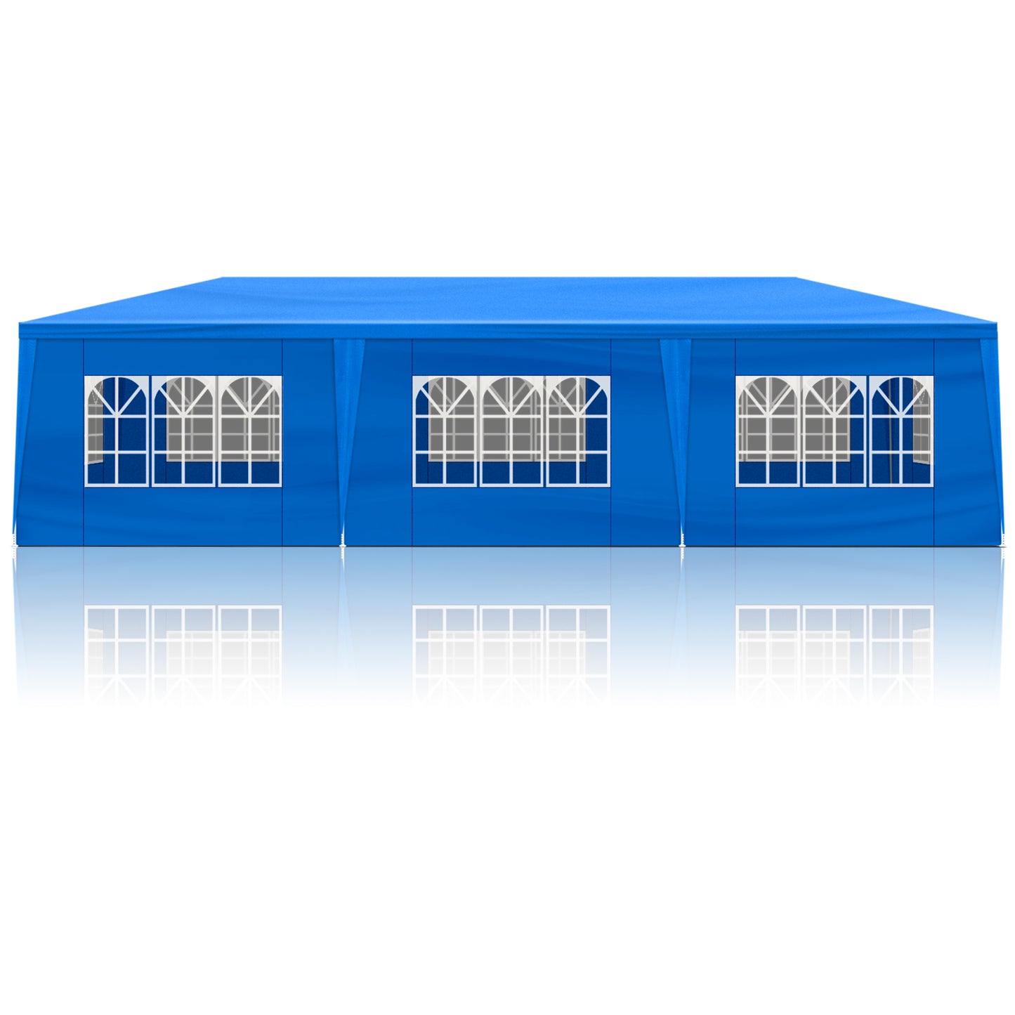 10'x30' Outdoor Party Tent with 8 Removable Sidewalls, Waterproof Canopy Patio Wedding Gazebo, Blue