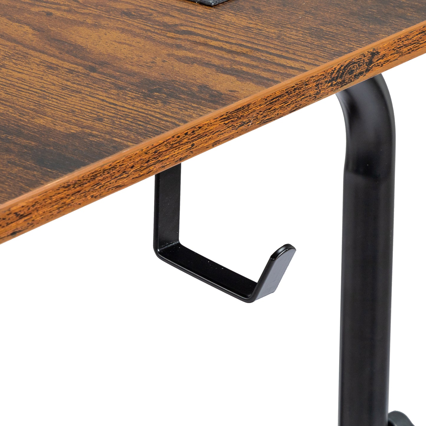 Vintage Brown P2 15MM Particle Board with Melamine Coating Adjustable Computer Desk with 3 USB + 2 AC Outlets