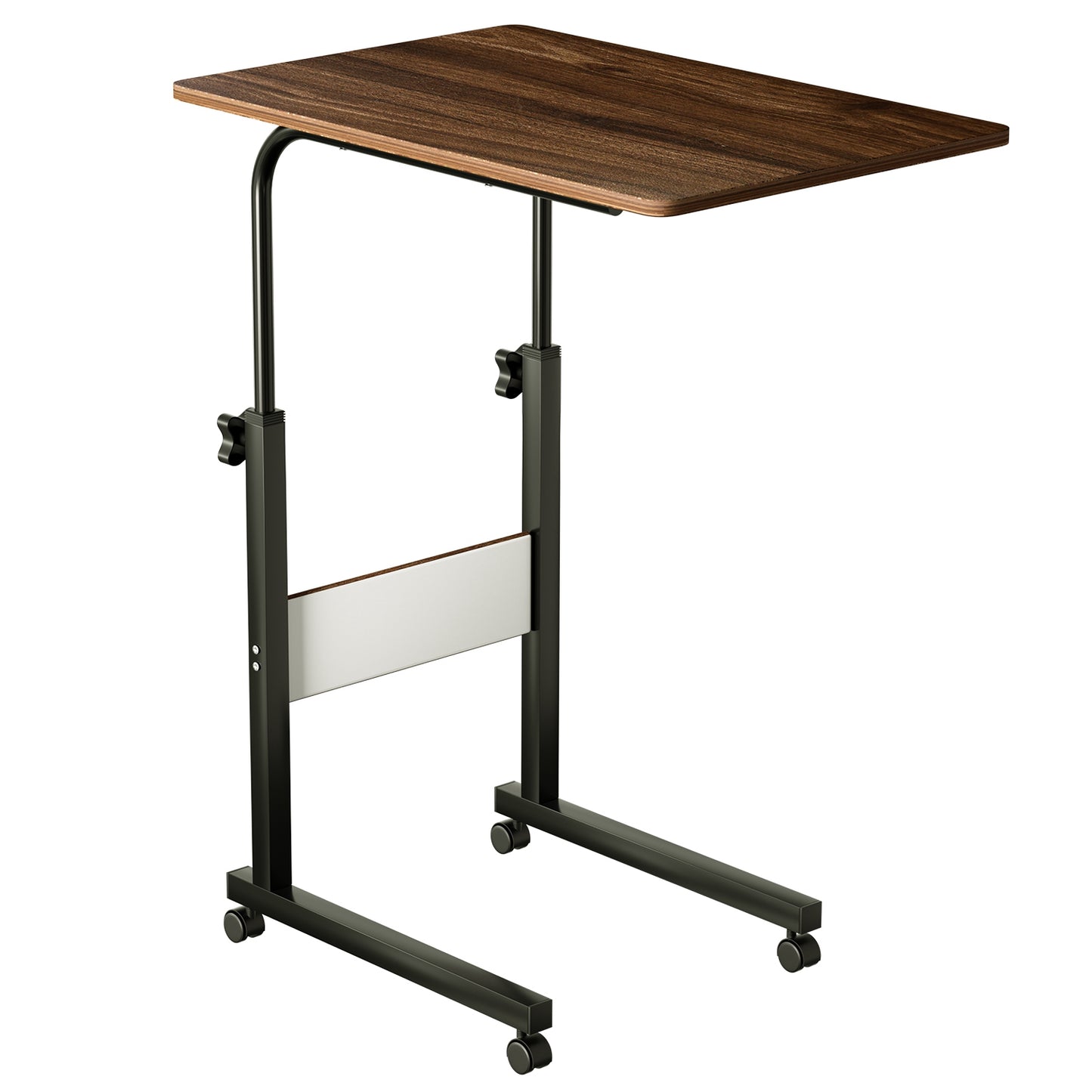 C Side Table Laptop Table Small Slim Snack Side Table for Couch Bed Sofa for Small Spaces Living Room Bedroom--Brown
