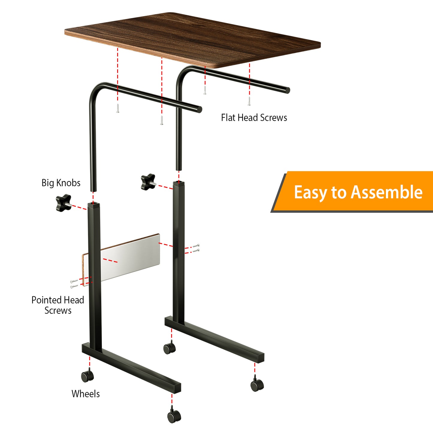 C Side Table Laptop Table Small Slim Snack Side Table for Couch Bed Sofa for Small Spaces Living Room Bedroom--Brown