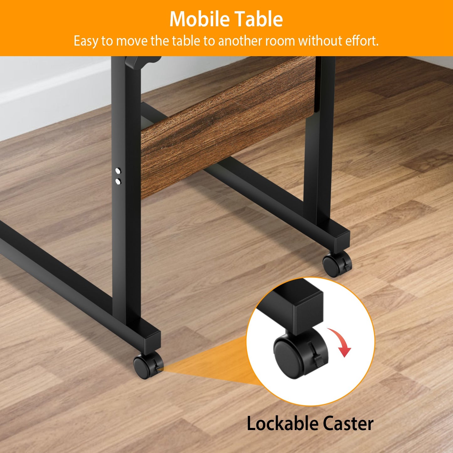 C Side Table Laptop Table Small Slim Snack Side Table for Couch Bed Sofa for Small Spaces Living Room Bedroom--Brown