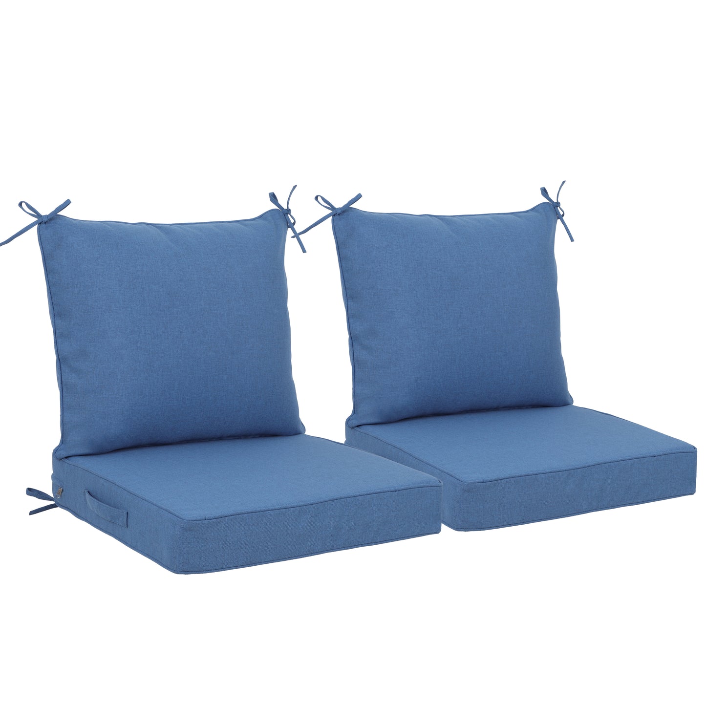2 PCS Set 24x24 in Outdoor Deep Seat Cushion- Waterproof Fade-Resistant Patio Furniture Cushions with Removable Covers, Adjustable Straps & Handles,Navy Blue