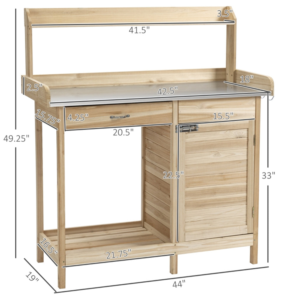 Garden Work Bench、Open Shelf Storage