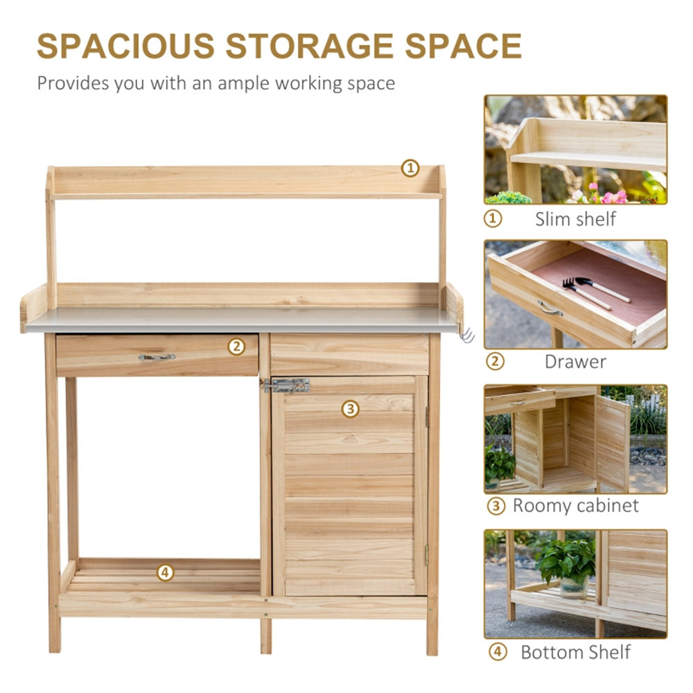 Garden Work Bench、Open Shelf Storage