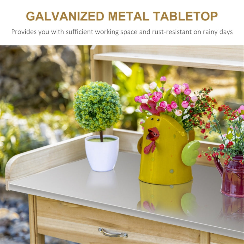 Garden Work Bench、Open Shelf Storage