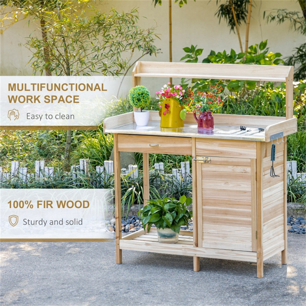 Garden Work Bench、Open Shelf Storage