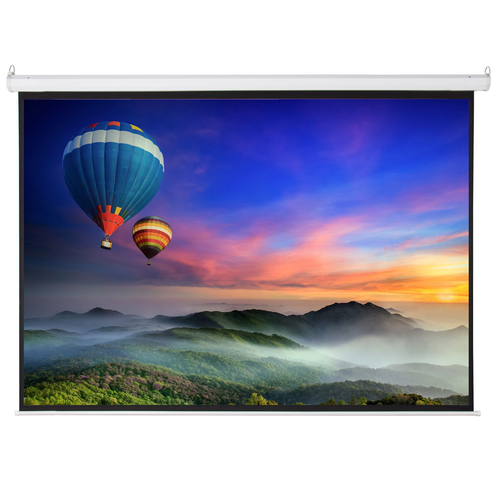 100" 4:3 80" x 60" Viewing Area Motorized Projector Screen with Remote Control Matte White