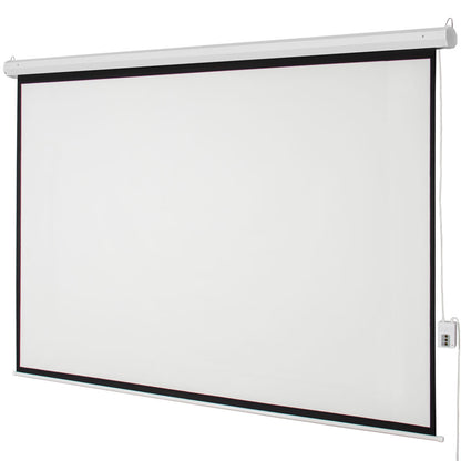 100" 4:3 80" x 60" Viewing Area Motorized Projector Screen with Remote Control Matte White