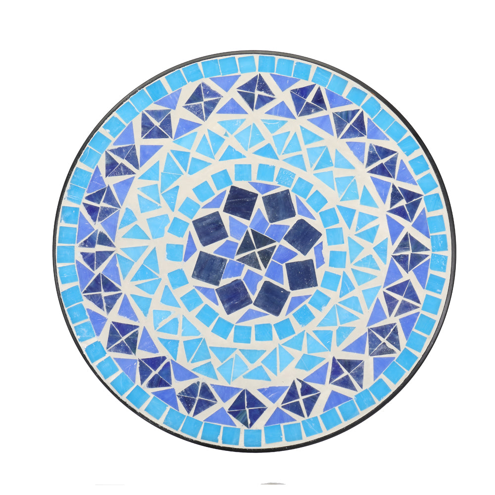 Inlaid With Diamond-Colored Sea Mosaics With Round Terrace Bistro Tables