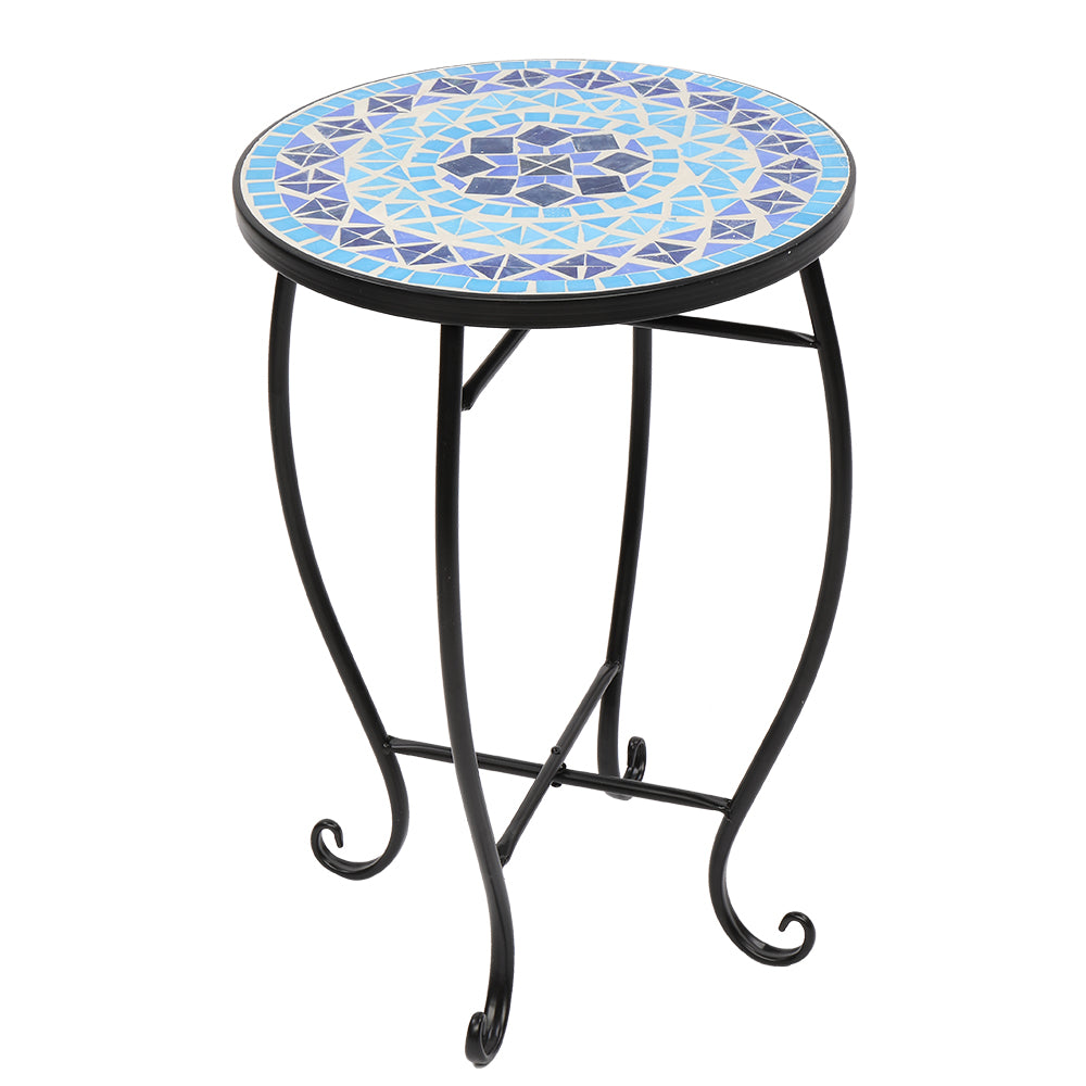 Inlaid With Diamond-Colored Sea Mosaics With Round Terrace Bistro Tables