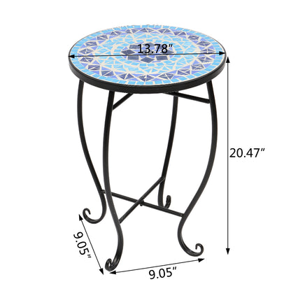 Inlaid With Diamond-Colored Sea Mosaics With Round Terrace Bistro Tables