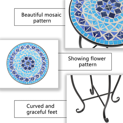 Inlaid With Diamond-Colored Sea Mosaics With Round Terrace Bistro Tables