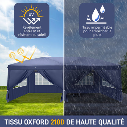 3 x 6m Four Windows Practical Waterproof Folding Tent Blue