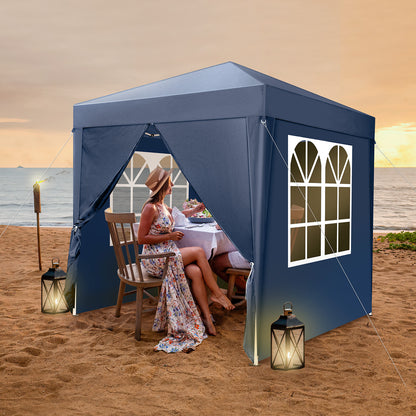 2 x 2m Two Doors & Two Windows Practical Waterproof Right-Angle Folding Tent Blue