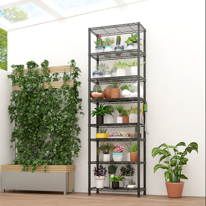 8 tier Heavy Duty Storage Shelves  78.74" H   Wire Shelving Unit with Wheels 1600LBS  NSF Metal Shelves for Storage Adjustable Garage Storage Rack Pantry Shelf Commercial Shelving, 78.74" H X 23.62''W