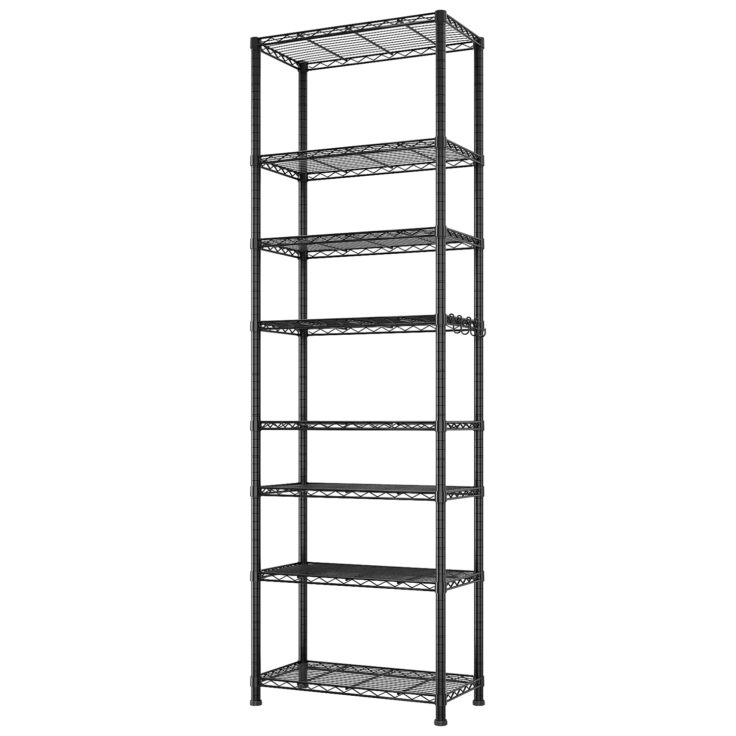 8 tier Heavy Duty Storage Shelves  78.74" H   Wire Shelving Unit with Wheels 1600LBS  NSF Metal Shelves for Storage Adjustable Garage Storage Rack Pantry Shelf Commercial Shelving, 78.74" H X 23.62''W