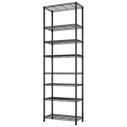 8 tier Heavy Duty Storage Shelves  78.74" H   Wire Shelving Unit with Wheels 1600LBS  NSF Metal Shelves for Storage Adjustable Garage Storage Rack Pantry Shelf Commercial Shelving, 78.74" H X 23.62''W