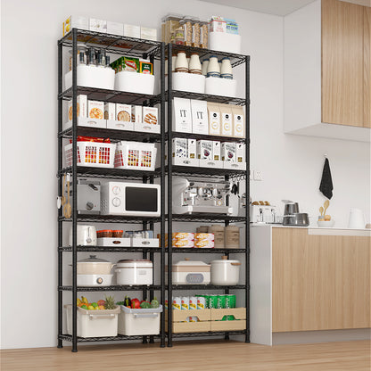 8 tier Heavy Duty Storage Shelves  78.74" H   Wire Shelving Unit with Wheels 1600LBS  NSF Metal Shelves for Storage Adjustable Garage Storage Rack Pantry Shelf Commercial Shelving, 78.74" H X 23.62''W
