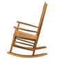 Square Wooden Rocking Chair Wavy Backboard Original Color