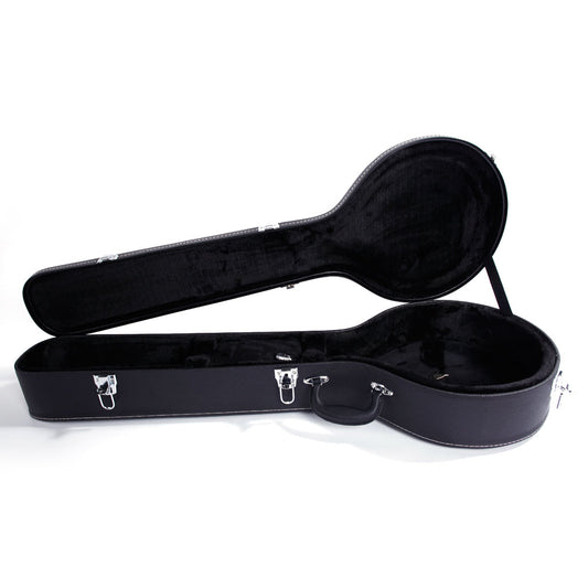 【Replace 48950444】5-String 6-String Microgroove Pattern Leather Wood Banjos Case Black