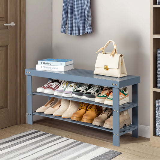 3-Tier Seamless Top Bamboo Shoe Rack