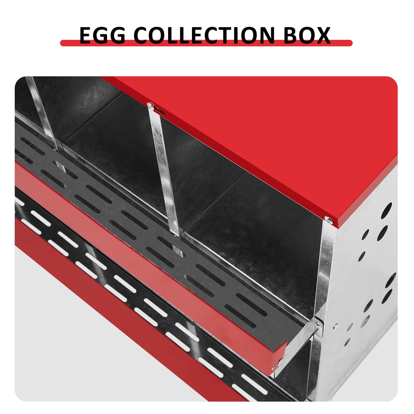 6 Compartment Roll Out Chicken Nesting Box with Basket, Egg Nest Box Chicken Laying Box Hens Chicken Coop Box