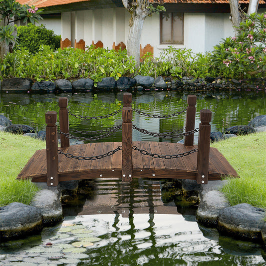 Wooden Garden Bridge Arc Footbridge ( Amazon Shipping)（Prohibited by WalMart）