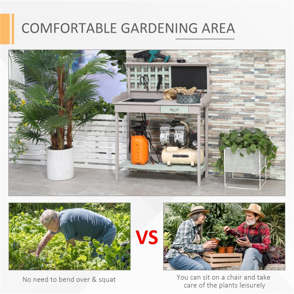 Garden Work Bench、Open Shelf Storage