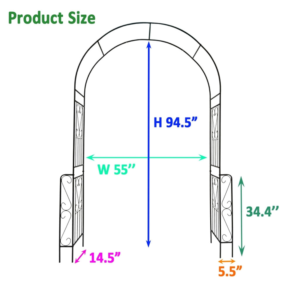 Steel Garden Arch with Gate ( Amazon Shipping)（Prohibited by WalMart）