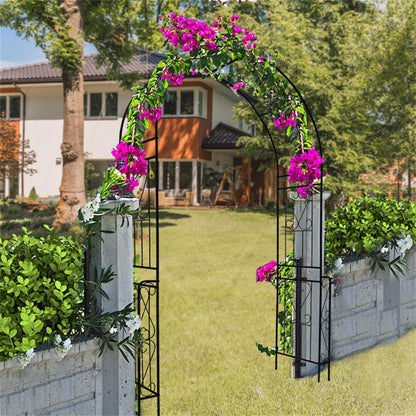 Steel Garden Arch with Gate ( Amazon Shipping)（Prohibited by WalMart）