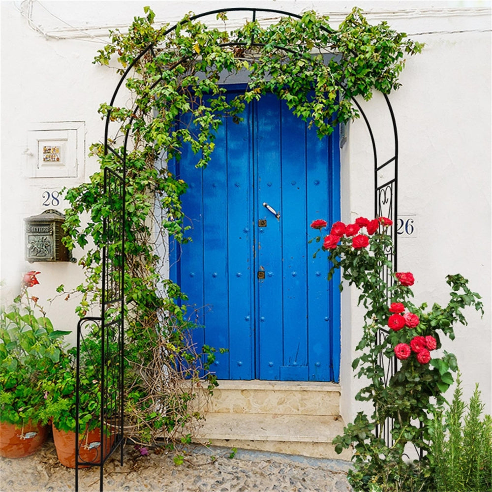 Steel Garden Arch with Gate ( Amazon Shipping)（Prohibited by WalMart）