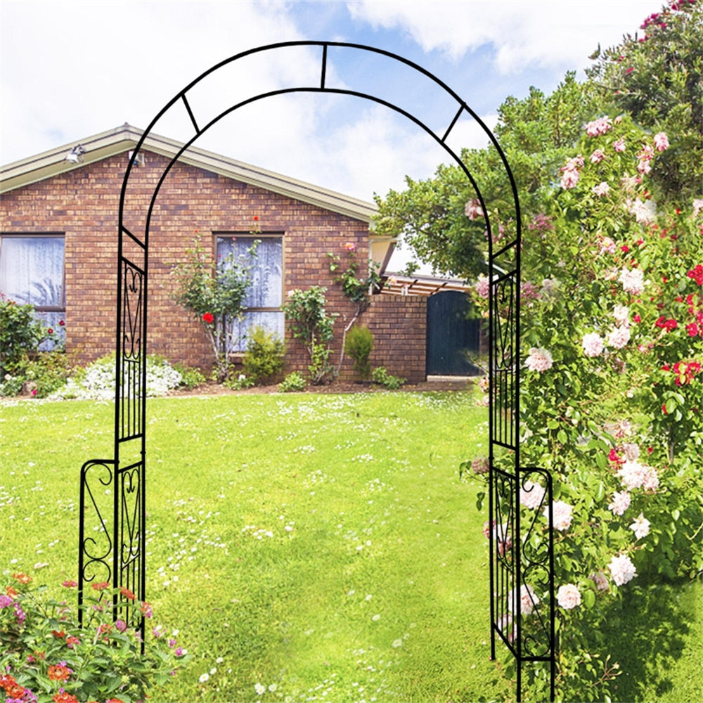 Steel Garden Arch with Gate ( Amazon Shipping)（Prohibited by WalMart）